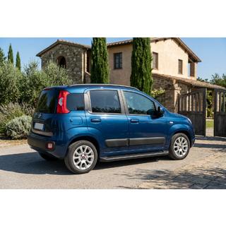 Боковые Подножки Allmond Black (2 шт., Алюминий) Fiat Panda 2011-2023 гг. фото 1