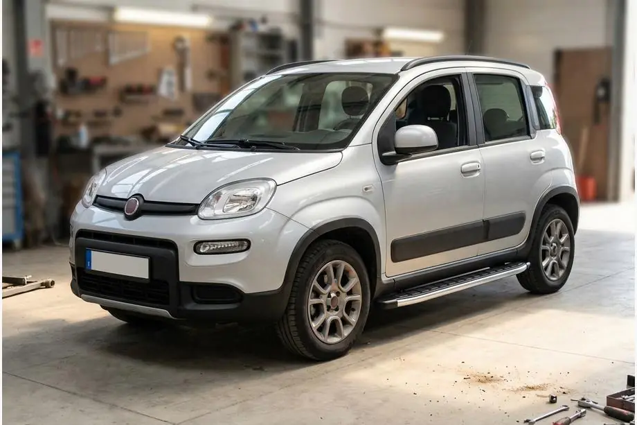 Fiat Panda 2011-2023 гг. Боковые Подножки Fullmond (2 шт., Алюминий) Image