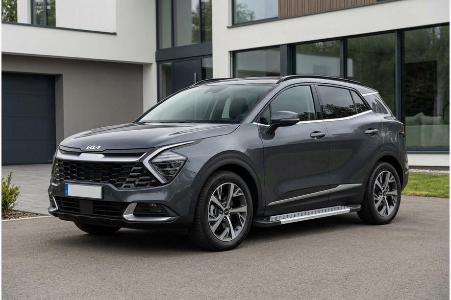 Kia Sportage 2021- гг. Боковые Подножки Vision New Grey (2 шт., Алюминий) Фото 1
