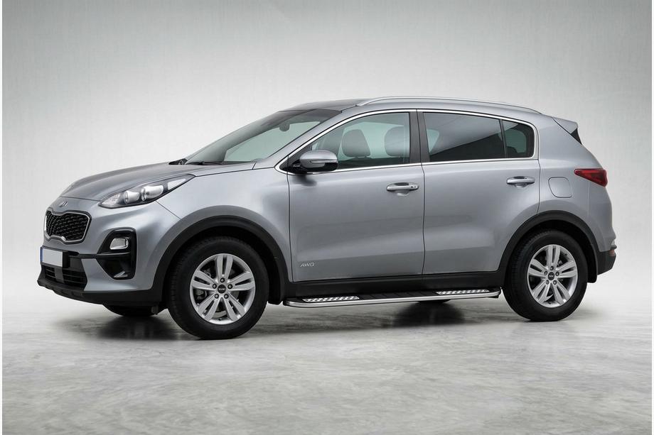 Kia Sportage 2021- гг. Боковые Подножки Tayga V2 (2 шт., Алюминий) Фото 1