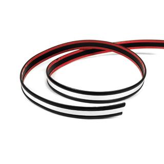 Черный молдинг на дверь с хромированной вставкой метражом sal16a (1 метр, 27 мм) фото 1