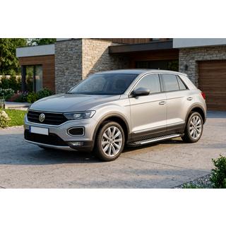Боковые Подножки Line (2 шт., Алюминий) Volkswagen T-Roc 2017-2025 гг. фото 1