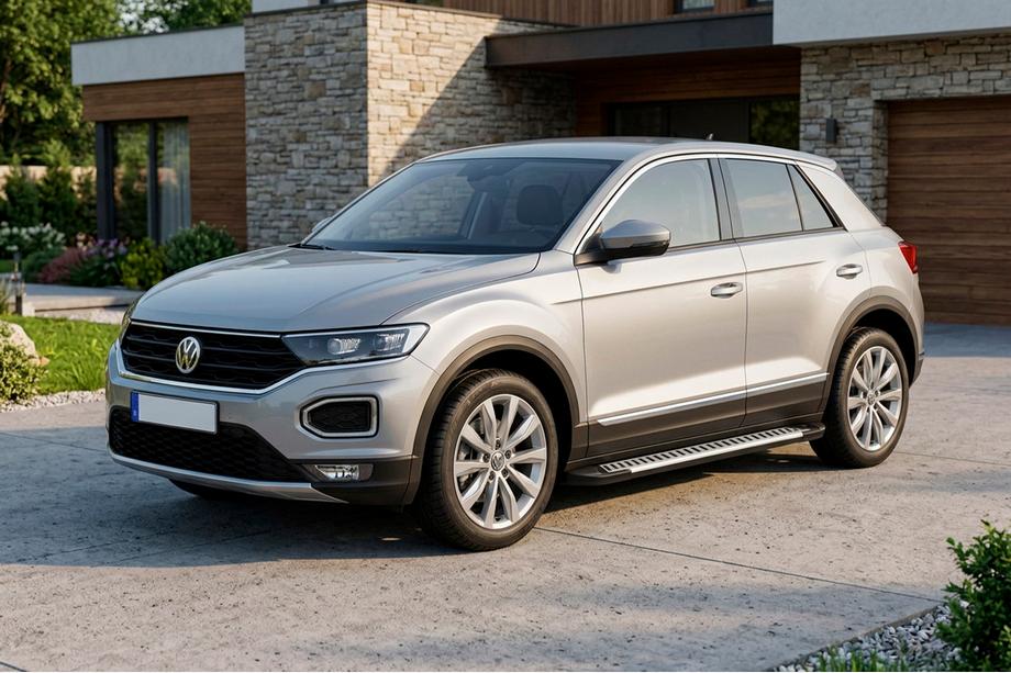 Volkswagen T-Roc 2017-2025 гг. Боковые Подножки Line (2 шт., Алюминий) Фото 1