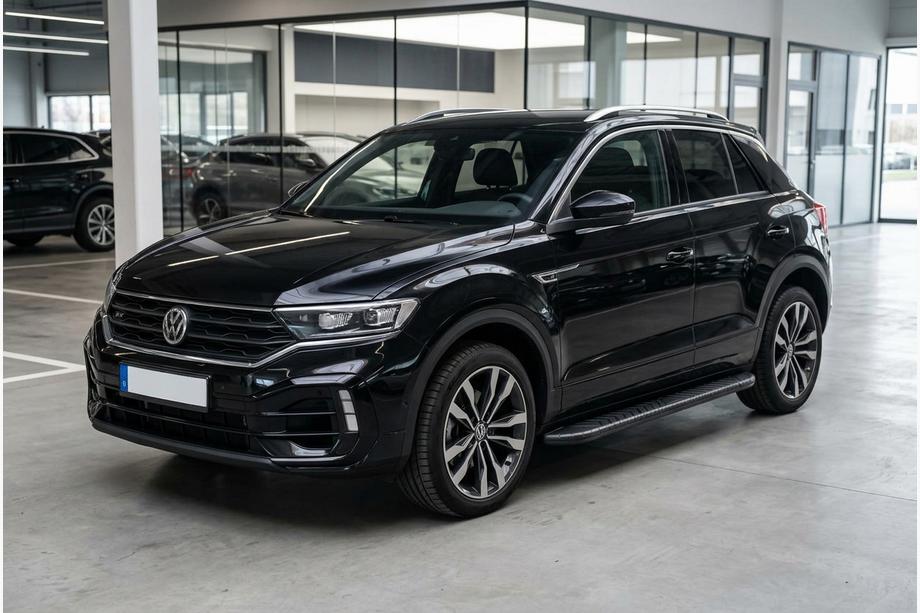 Volkswagen T-Roc 2017-2025 гг. Боковые Подножки Bosphore Black (2 шт., Алюминий) Фото 1
