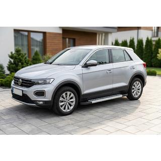 Боковые Подножки Vision New Grey (2 шт., Алюминий) Volkswagen T-Roc 2017-2025 гг. фото 1