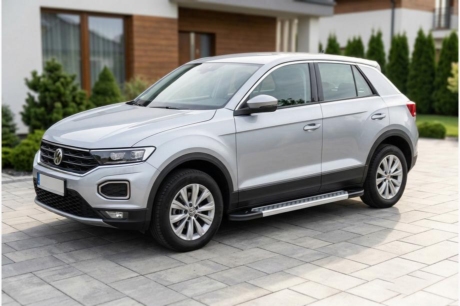Volkswagen T-Roc 2017-2025 гг. Боковые Подножки Vision New Grey (2 шт., Алюминий) Фото 1