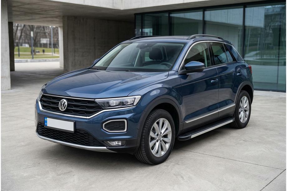 Volkswagen T-Roc 2017-2025 гг. Боковые Подножки Maya V1 (2 шт., Алюминий) Фото 1