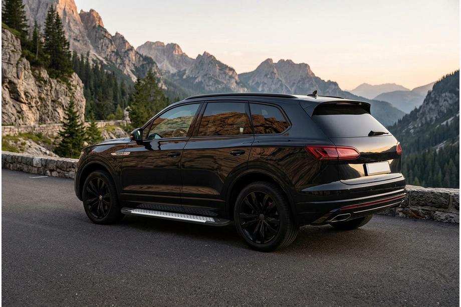 Volkswagen Touareg 2018- гг. Боковые пороги Allmond Grey (2 шт., алюминий) Фото 1