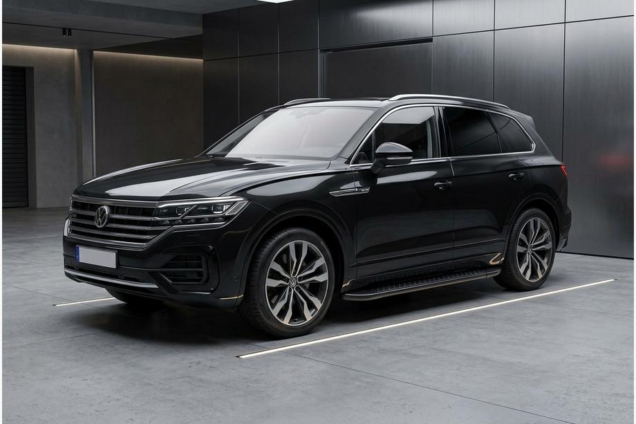 Volkswagen Touareg 2018- гг. Боковые Подножки Allmond Black (2 шт., Алюминий) Фото 1