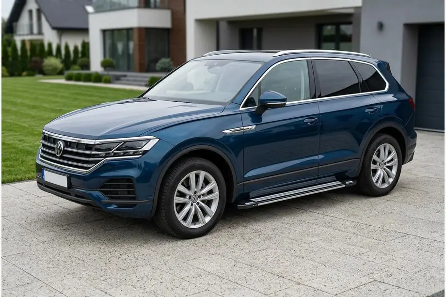 Volkswagen Touareg 2018- гг. Боковые Подножки Rainbow (2 шт., Алюминий) Image