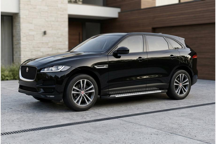 Jaguar F-PACE 2016- гг. Боковые пороги Allmond Grey (2 шт., алюминий) Image