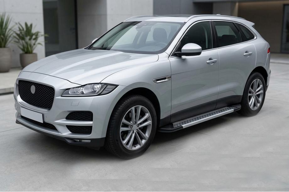 Jaguar F-PACE 2016- гг. Боковые Подножки Vision New Grey (2 шт., Алюминий) Image