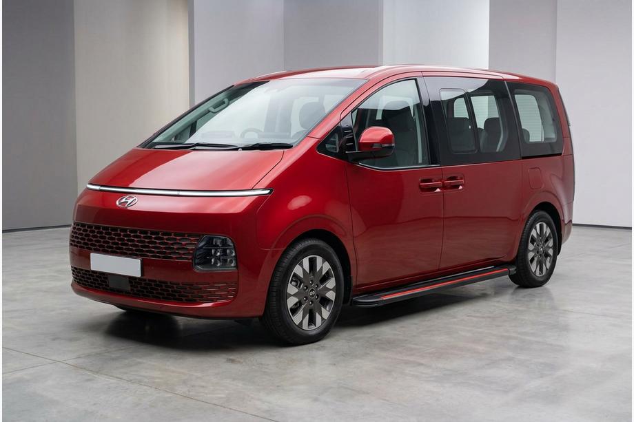 Hyundai Staria 2021- гг. Боковые Подножки Maya Red (2 шт., Алюминий) Фото 1