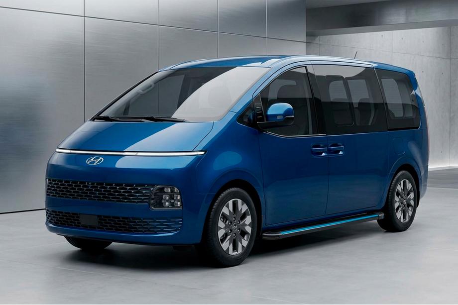 Hyundai Staria 2021- гг. Боковые Подножки Maya Blue (2 шт., Алюминий) Фото 1