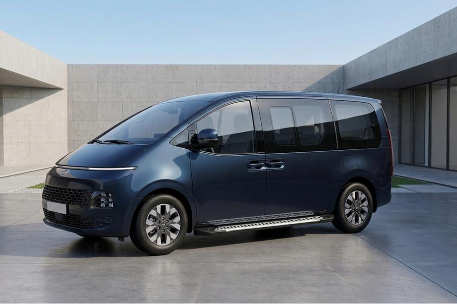 Hyundai Staria 2021- гг. Боковые Подножки Line (2 шт., Алюминий) Image