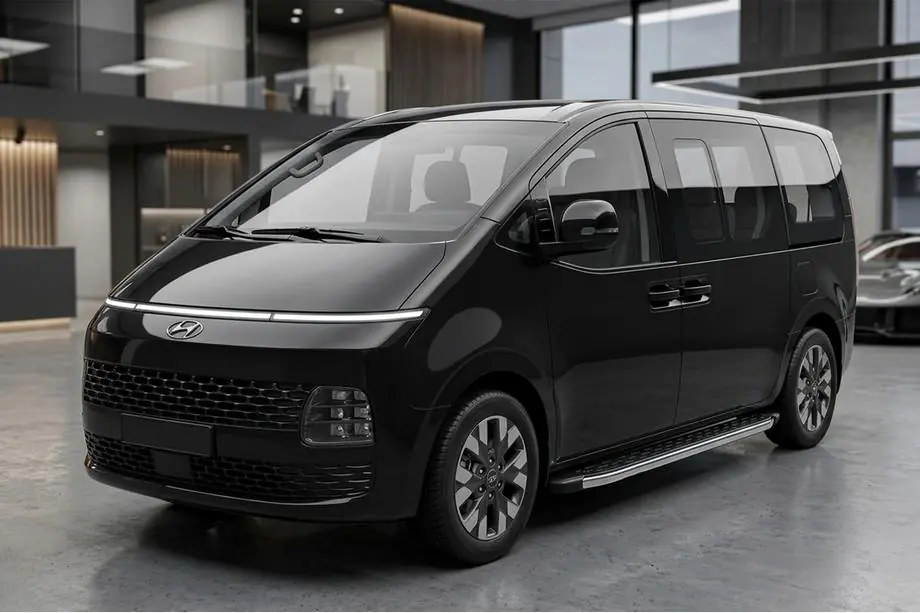Hyundai Staria 2021- гг. Боковые Подножки BlackLine (2 шт., Алюминий) Image