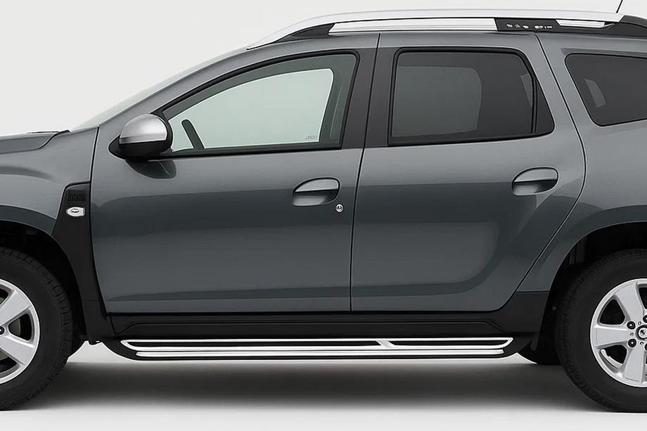 Renault Duster 2018-2024 гг. Боковые Подножки OEM (2 шт., Алюминий) Image