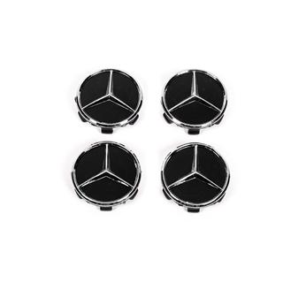 Колпачки на диски 71/75 мм без кольца (4 шт, черные V1) фото 1