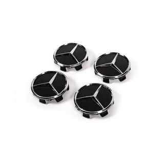 Колпачки на диски 71/75 мм без кольца (4 шт, черные V1) фото 2