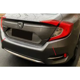 Накладки на задние противотуманные фары (2 шт., нержавейка) Honda Civic Sedan X 2016-2021 гг. фото 1