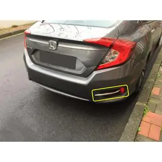 Накладки на задние противотуманные фары (2 шт., нержавейка) Honda Civic Sedan X 2016-2021 гг. фото 4