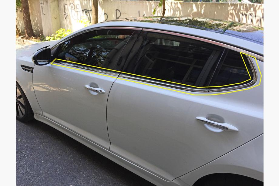 Kia Optima 2010-2016 гг. Нижние молдинги окон (6 шт., нержавейка) Image