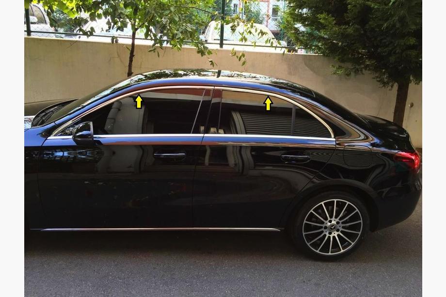 Mercedes A-сlass W177 2018- гг. Верхние молдинги окон нержавейка (4 шт) Image