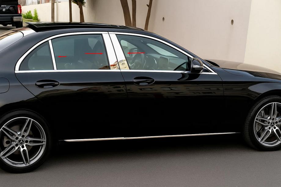 Mercedes A-сlass W177 2018- гг. Накладки на дверные стойки из нержавеющей стали (6 шт) Image