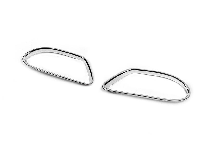 Mercedes ML W163 1997-2005 гг. Хромированные накладки на противотуманные фары (2 шт, пластик) Фото 2