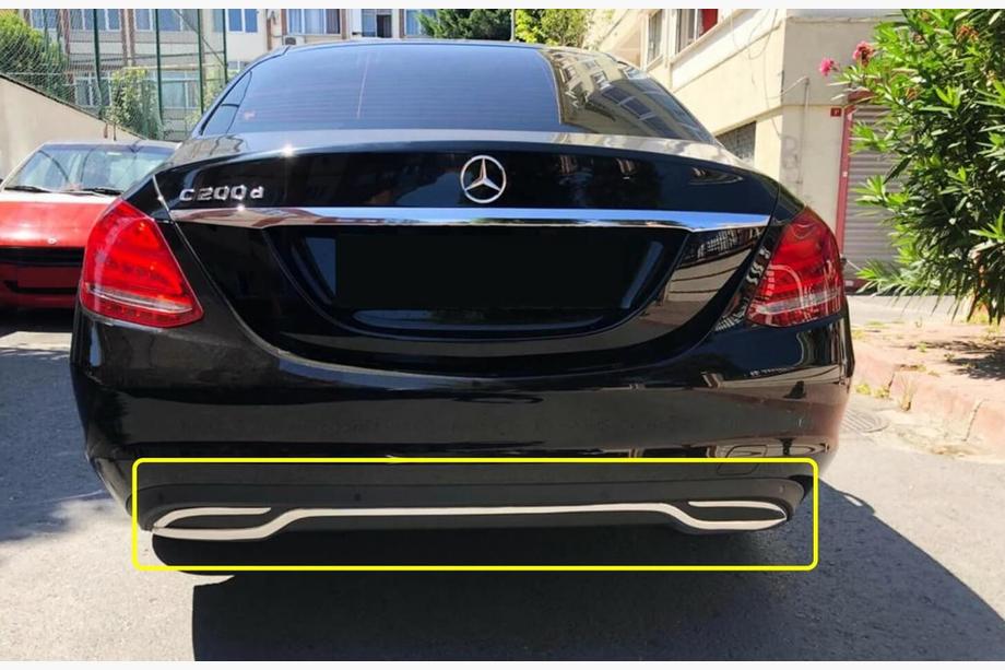 Mercedes C-сlass W205 2014-2021 гг. Накладка на задний бампер V1 нержавейка Image