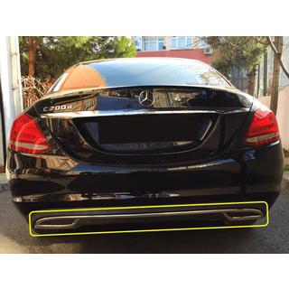 Накладка на кромку заднего бампера V2 нержавейка Mercedes C-сlass W205 2014-2021 гг. фото 1