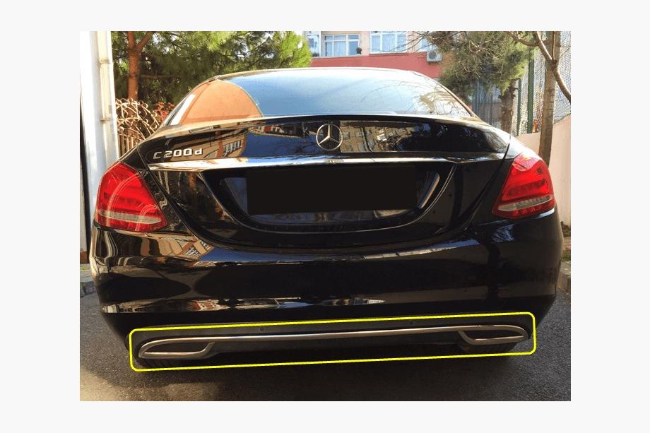 Mercedes C-сlass W205 2014-2021 гг. Накладка на кромку заднего бампера V2 нержавейка Image