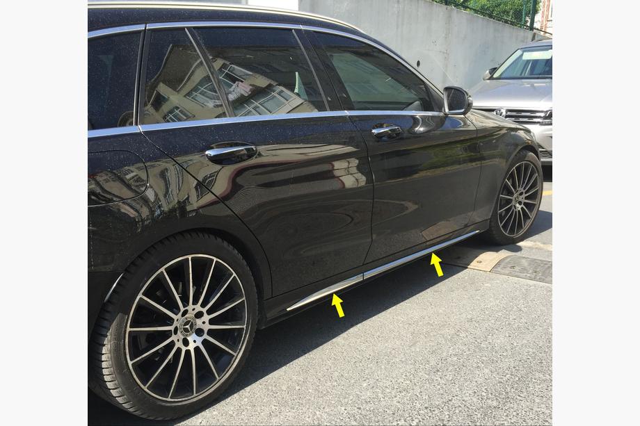 Mercedes C-сlass W205 2014-2021 гг. Накладки на молдинги AMG V2 (нержавейка) Image