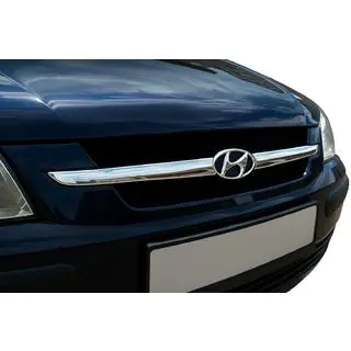 Хромированные накладки на решетку радиатора (2 шт., нержавейка) Hyundai Getz 2002- гг. фото 1