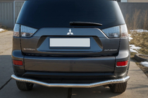 Mitsubishi Outlander 2006-2012 гг. Задняя защита D125201 (нержавейка) фото 1