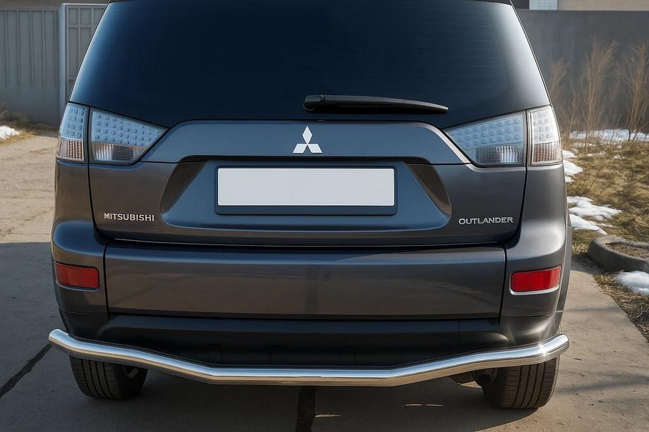 Mitsubishi Outlander 2006-2012 гг. Задняя защита D125201 (нержавейка) Image