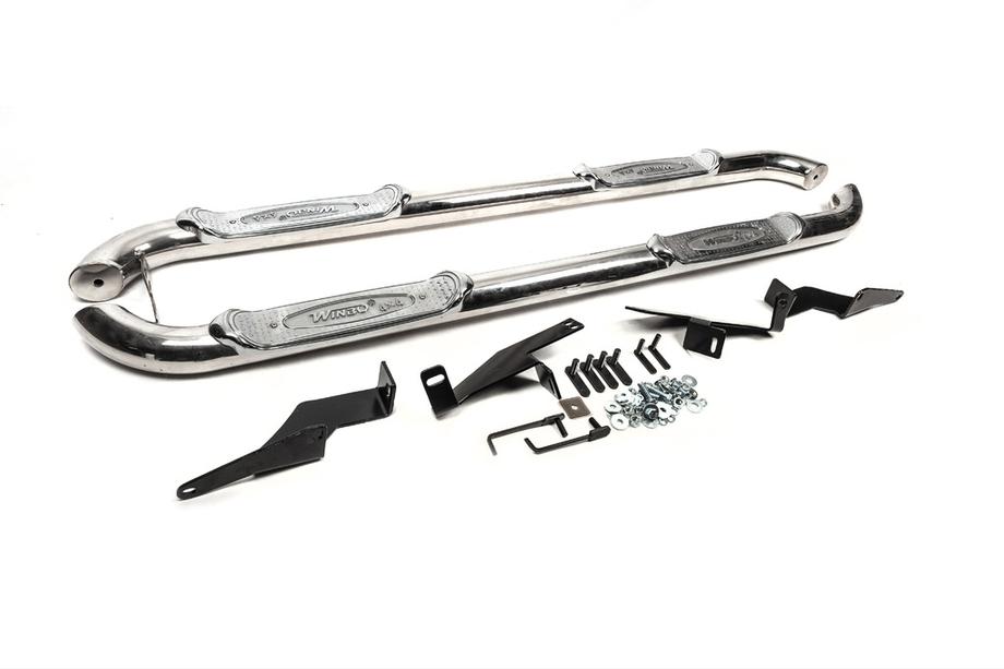 Hyundai Santa Fe 2 2006-2012 гг. Боковые трубы B130319 (2 шт., нержавейка) Image