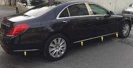 Mercedes S-сlass W222 2013-2022 гг. Накладки на молдинги V3 (8 шт, нержавейка) фото 1