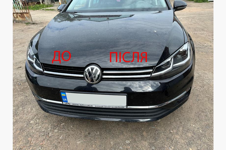 Volkswagen Golf 7/E-Golf 2012-2020 гг. Накладки на решетку 2017-2020 (нержавейка) Фото 1