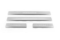 Kia Picanto 2004-2011 гг. Накладки на пороги OmsaLine (4 шт., нержавейка) фото 2