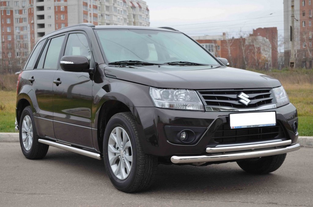 Передній подвійний вус 60/42мм (нерж) для Suzuki Grand Vitara 2005-2017 рр - фото 3